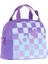 Kız Çocuklarına Özel Mor Mavi Papatya ve Dama Baskılı Beslenme Çantası (Isı Yalıtımlı) (K9060) 1