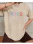 Oversize T-Shirt Game Baskılı Bej Renk 1