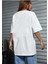Oversize T-Shirt Gazete Baskılı Beyaz Renk 2