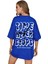 Oversize T-Shirt Time Baskılı Mavi Renk 1