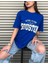 Oversize T-Shirt Houston Baskılı Saks Mavi Renk 2