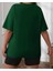 Oversize T-Shirt Baskılı Yeşil Renk 2