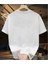 Oversize T-Shirt Çizgi Baskılı Beyaz Renk 2