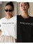 Oversize T-Shirt Baskılı Siyah Beyaz Renk 2