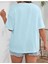 Oversize T-Shirt Baskılı Mavi Renk 2