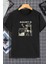 Oversize T-Shirt Agust Baskılı Siyah Renk 1