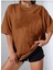 Oversize T-Shirt Baskılı Kahverengi Renk 2