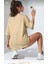 Oversize T-Shirt Karakterleri Baskılı Bej Renk 2