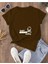 Oversize T-Shirt Baskılı Kahverengi Renk 1
