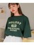 Oversize T-Shirt Baskılı Yeşil Renk 2