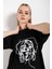Oversize T-Shirt Baskılı Siyah Beyaz Renk 1