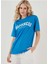 Oversize T-Shirt Baskılı Mavi Renk 2