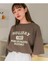 Oversize T-Shirt Baskılı Kahverengi Renk 1
