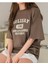 Oversize T-Shirt Baskılı Kahverengi Renk 2