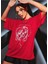 Oversize T-Shirt Baskılı Kırmızı Renk 2
