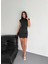 Yarım Bogazlı Kolsuz Mini Boy Elbise - Siyah 2