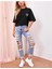 Oversize T-Shirt Kalp Baskılı Siyah Renk 1