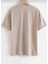 Oversize T-Shirt Kedi Baskılı Bej Renk 2