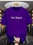Oversize T-Shirt Angeles Baskılı Mor Renk 1
