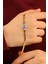 Mavi Opal Taşlı Balıksırtı Zincir Altın Bileklik CGKBLK0321 2