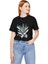 Oversize T-Shirt Tüy Baskılı Siyah Renk 1