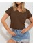 Oversize T-Shirt Baskılı Kahverengi Renk 2
