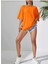 Oversize T-Shirt Baskılı Turuncu Renk 2