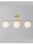 Mylights Üçlü Antik Eskitme Opal Camlı Plofonyer Avize Modern Spor Avize 1