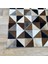 %100 Doğal Dana Derisi Kaymaz Taban Premium Patchwork Halı - Kahverengi Beyaz Siyah 2