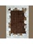 %100 Doğal Dana Derisi Kaymaz Taban Premium Patchwork Halı - Kahverengi - Beyaz 2