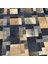 %100 Doğal Dana Derisi Kaymaz Taban Premium Patchwork Halı - Kahverengi Siyah 2