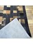 %100 Doğal Dana Derisi Kaymaz Taban Premium Patchwork Halı - Kahverengi Siyah 4
