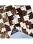 %100 Doğal Dana Derisi Kaymaz Taban Premium Patchwork Halı - Kahverengi - Beyaz 3