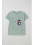 Erkek Çocuk Şortlu Takım Püskürtme Boya Desenli Yazı Baskılı 5-10 Yaş, Mint Yeşili 2