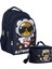 Sırt Çantası+Beslenme Çantası Seti - Lacivert Beyaz - Astronot Ayıcık - Erkek Çocuk - SETUMT5045B 1