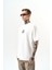 Erkek Unlucky Baskılı Oversize T-Shirt Ekru 3