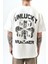 Erkek Unlucky Baskılı Oversize T-Shirt Ekru 4