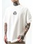 Erkek Unlucky Baskılı Oversize T-Shirt Ekru 5