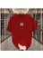 Oversize T-Shirt Çizgi Baskılı Kırmızı Renk 1