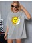 Oversize T-Shirt Güneş Baskılı Gri Renk 1