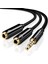 Mikrofon ve Kulaklık Ayırıcı 3.5 mm Y Kablo Siyah 1