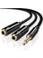 Mikrofon ve Kulaklık Ayırıcı 3.5 mm Y Kablo Siyah 3