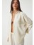 Oversize Basic Müslin Gömlek Açık Krem LMX0002 5