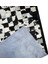 %100 Doğal Dana Derisi Kaymaz Taban Premium Patchwork Halı - Siyah Beyaz 3