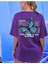 Oversize T-Shirt Baskılı Mor Renk 1