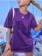 Oversize T-Shirt Baskılı Mor Renk 2