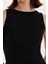 Kadın Modal Kumaş Slim Fit Dar Kesim Bisiklet Yaka Düz Basic Siyah Bluz 3