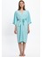 Kadın Mint Yeşili Çizgili Uzun Kimono 25PL05ST 5