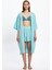 Kadın Mint Yeşili Çizgili Uzun Kimono 25PL05ST 6