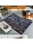 %100 Doğal Dana Derisi Kaymaz Taban Premium Patchwork Halı - Kahverengi Siyah 3